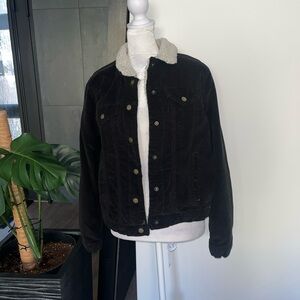 Jou Jou Black Sherpa-Lined Jacket